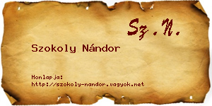 Szokoly Nándor névjegykártya